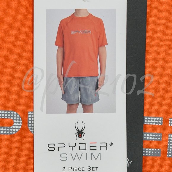 Spyder BOYS Youth 2-piece Swim Set ORANGE - Picture 1 of 13